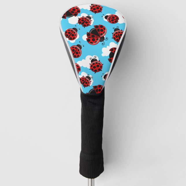 Blue Sky White Clouds Red Ladybug Beetle Insect Golf Head Cover (Front)
