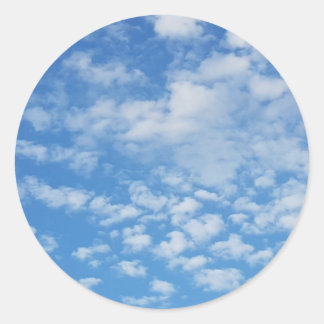 Blue Sky White Clouds Sticker Label