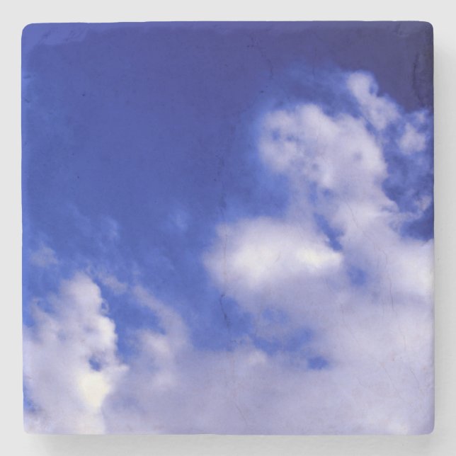 Blue Sky & White Clouds Stone Coaster (Front)