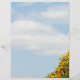 Blue Sky White Clouds Summer Flyers theme paper
