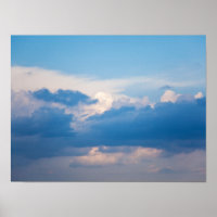 Blue Sky White Clouds Sunrise Background Template