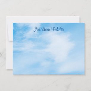 Blue Sky White Clouds Template Custom Calligraphy