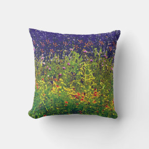 Blue Sky Wild flower Field Design Outdoor Cushion