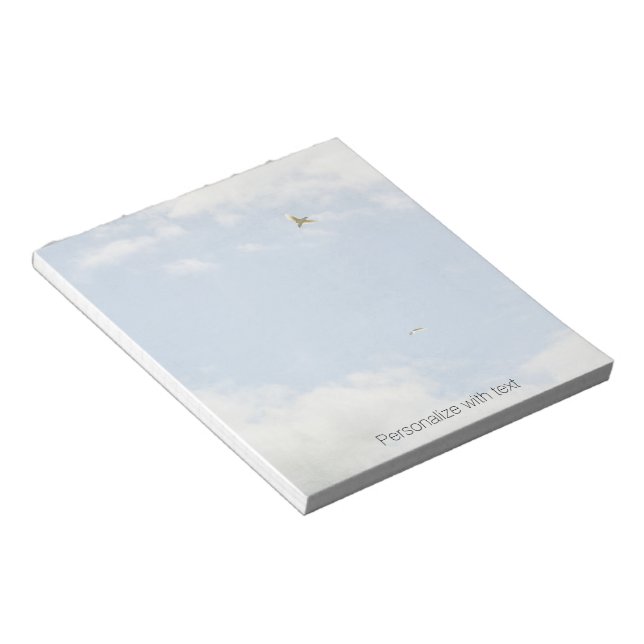 Blue Sky with Birds Personalised Notepad (Angled)