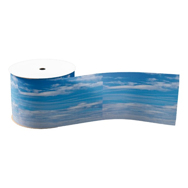 Blue Sky With Cloud Streaks Grosgrain Ribbon (Spool)