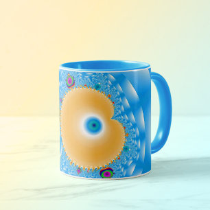 Blue Sky with Clouds and Peach Mug