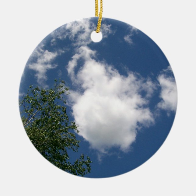 Blue Sky with Clouds and Tree Ornament (Front)