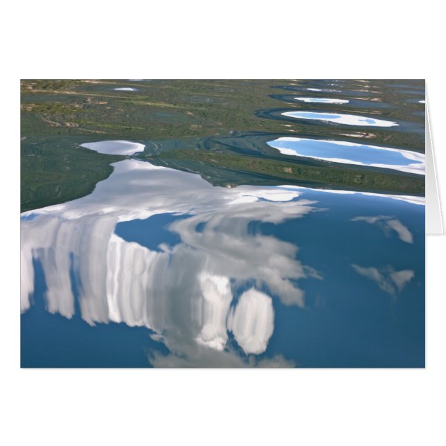 Blue Sky with Clouds Lake Reflections Blank Card (Front Horizontal)