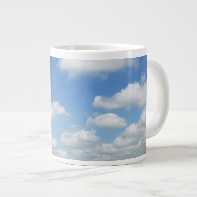 Blue Sky with Clouds Large Coffee Mug (Front Right)