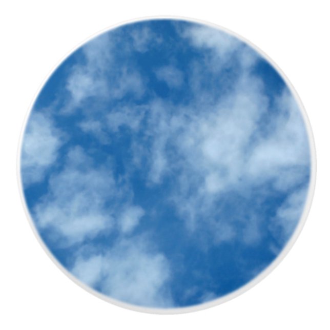 Blue Sky with Clouds Nature Photography Ceramic Knob (Front)