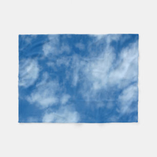 Blue Sky with Clouds Nature Photography Fleece Blanket