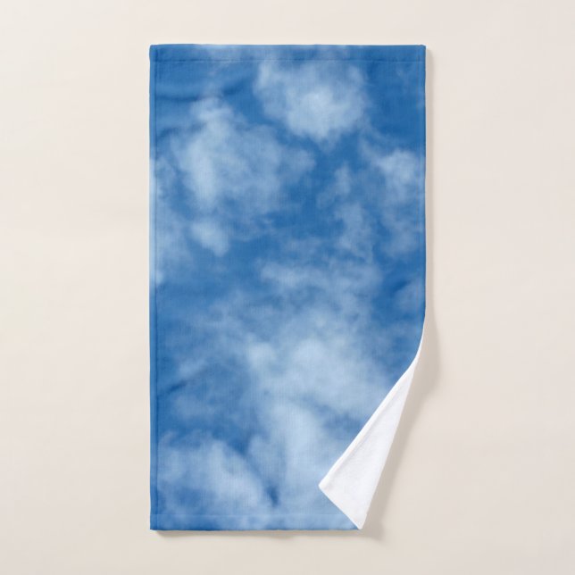 Blue Sky with Clouds Nature Photography Hand Towel (Hand Towel)