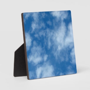 Blue Sky with Clouds Nature Photography Plaque