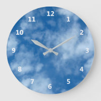 Blue Sky with Clouds Photo and White Numbers