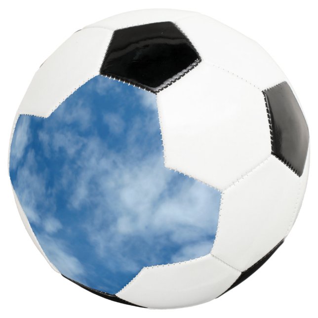 Blue Sky with Clouds Photo on Soccer Ball (Three Quarter)