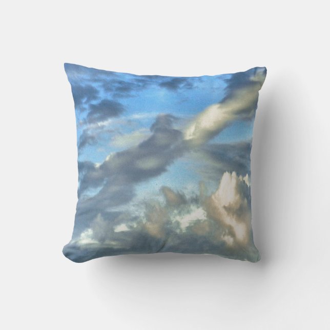 BLUE SKY WITH DRAMATIC CLOUDS: NATURE PHOTOGRAPHY CUSHION (Front)