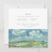 Blue Sky with Green Field wedding RVSP card