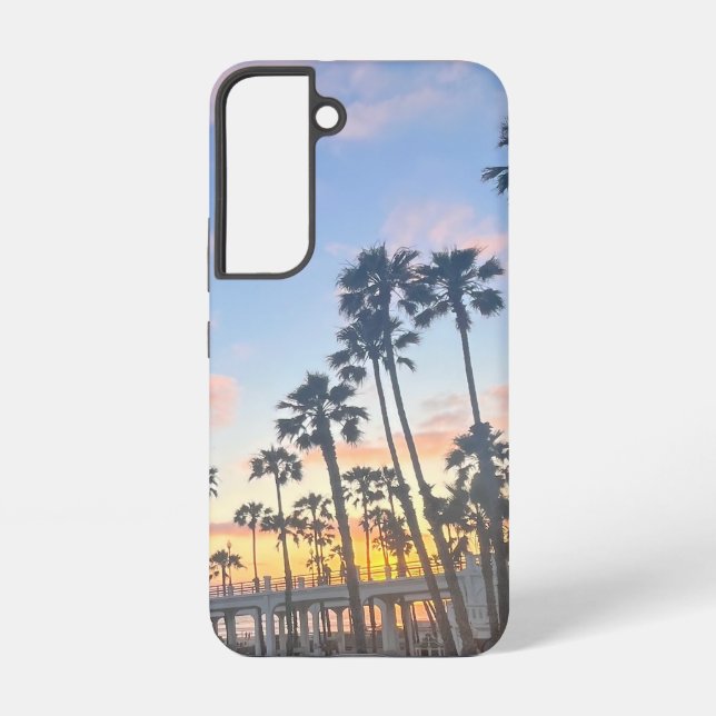 Blue Sky with Pink Clouds Oceanside California Samsung Galaxy S22 Case (Back)