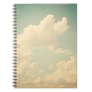 Blue sky with some white puffy cloudssky, vintage, notebook