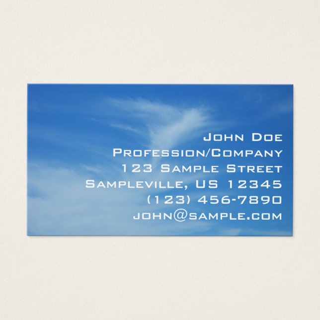 Blue Sky with White Clouds Abstract Nature Photo (Front)