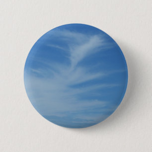 Blue Sky with White Clouds Abstract Nature Photo 6 Cm Round Badge