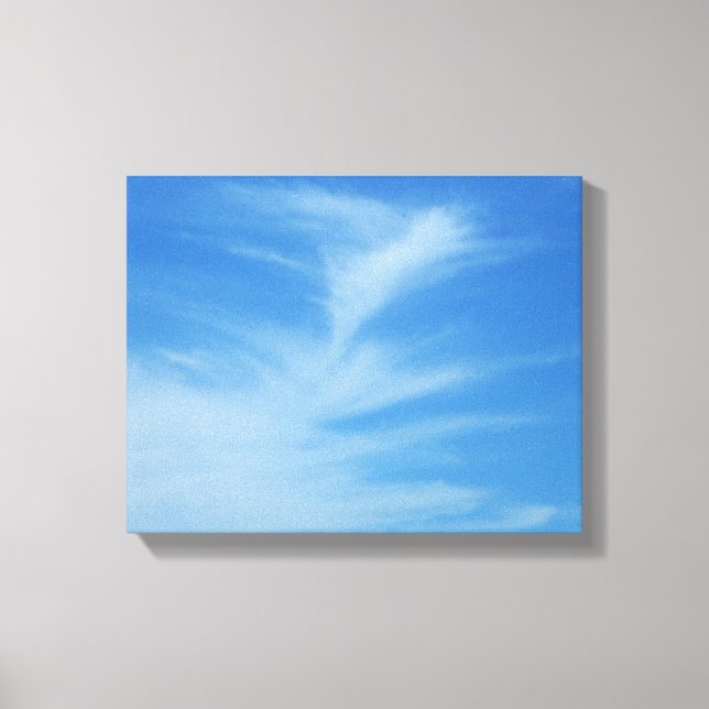 Blue Sky with White Clouds Abstract Nature Photo Canvas Print (Front)