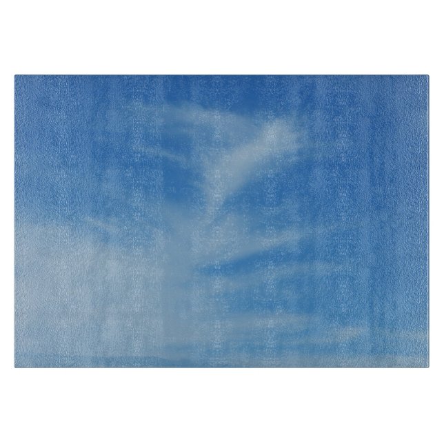 Blue Sky with White Clouds Abstract Nature Photo Cutting Board (Front)