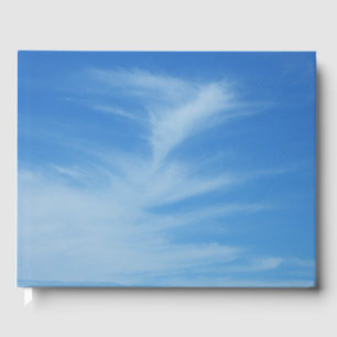 Blue Sky with White Clouds Abstract Nature Photo Guest Book