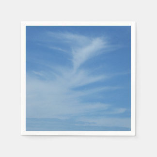 Blue Sky with White Clouds Abstract Nature Photo Napkin