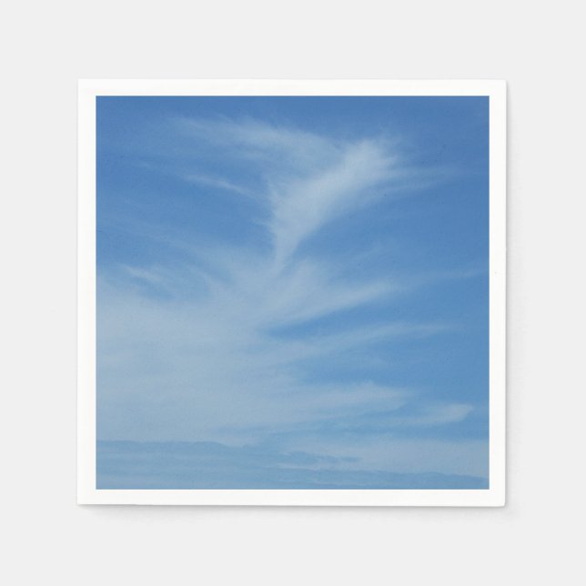 Blue Sky with White Clouds Abstract Nature Photo Napkin (Front)