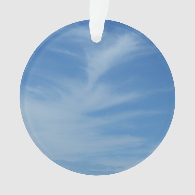 Blue Sky with White Clouds Abstract Nature Photo Ornament (Front)