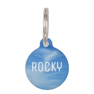 Blue Sky with White Clouds Abstract Nature Photo Pet Tag