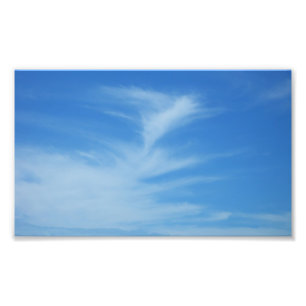 Blue Sky with White Clouds Abstract Nature Photo Print