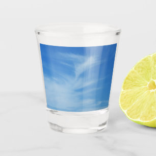 Blue Sky with White Clouds Abstract Nature Photo Shot Glass