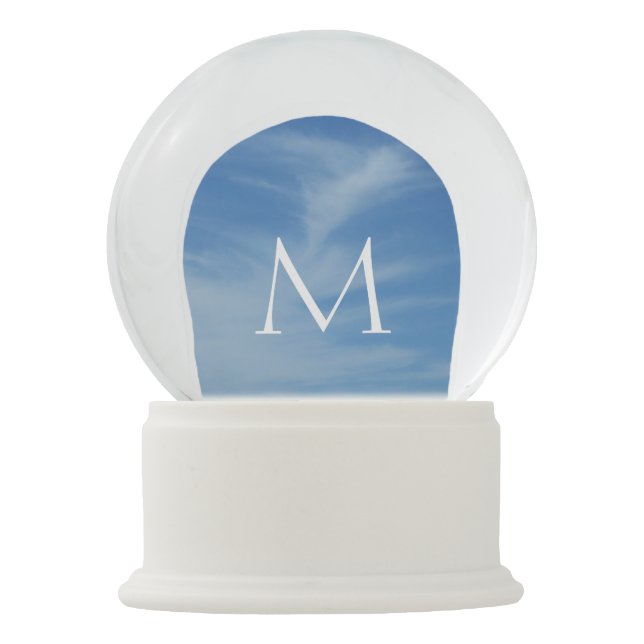 Blue Sky with White Clouds Abstract Nature Photo Snow Globe (Front)