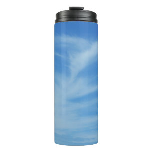 Blue Sky with White Clouds Abstract Nature Photo Thermal Tumbler