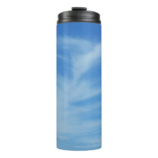 Blue Sky with White Clouds Abstract Nature Photo Thermal Tumbler