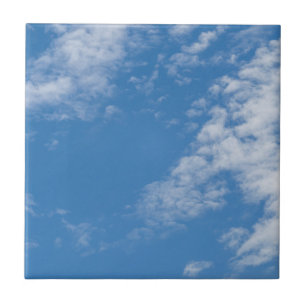 Blue Sky With White Clouds Ceramic Tile