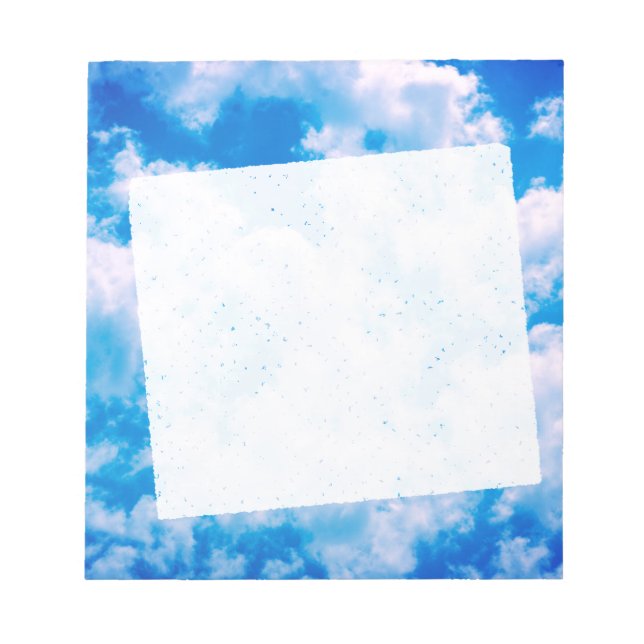 Blue sky with white clouds + saturated colours notepad (Front)