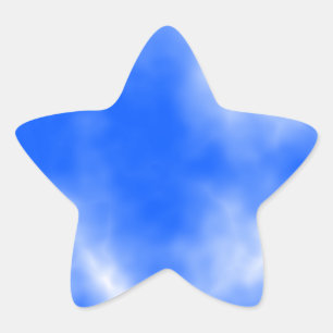 Blue sky with white clouds. star sticker