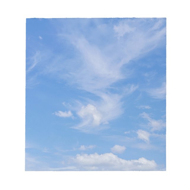 Blue Sky With Wispy Clouds Notepad (Front)