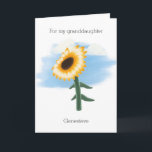Blue Sky Yellow Sunflower Granddaughter Birthday  Card<br><div class="desc">Personalised yellow sunflower birthday card for granddaughter which you can add the birthday recipient's name to the front and personalise the inside card message. This personalised sunflower birthday card for her would make a wonderful keepsake.</div>