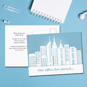 Blue Skyline Business Moving Office Address Change Postcard