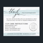 Blue Small Business Tumbler Cup Care Instructions Flyer<br><div class="desc">Blue Small Business Tumbler Cup Care Instructions</div>