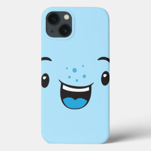 Blue Smiling Kawaii Face Case