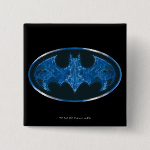 Blue Smoke Bat Symbol 15 Cm Square Badge