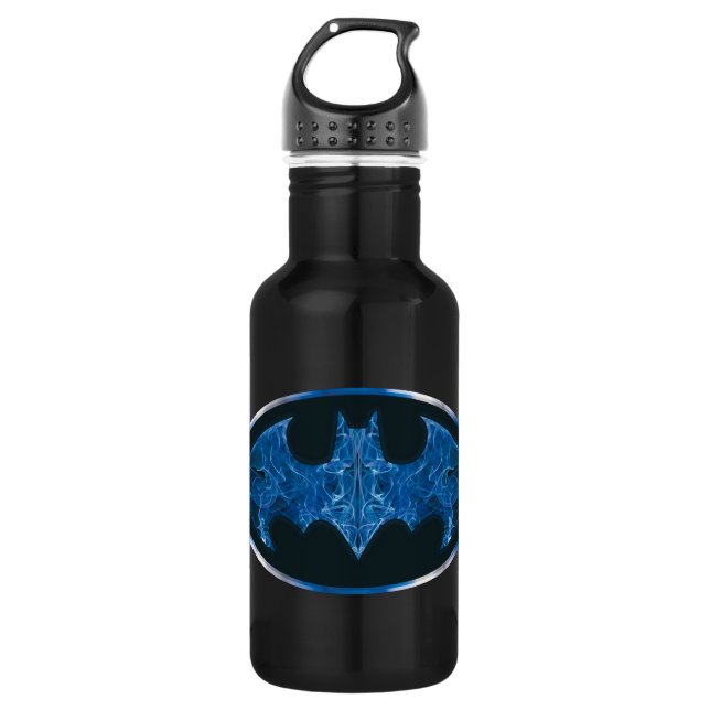 Blue Smoke Bat Symbol 532 Ml Water Bottle (Front)