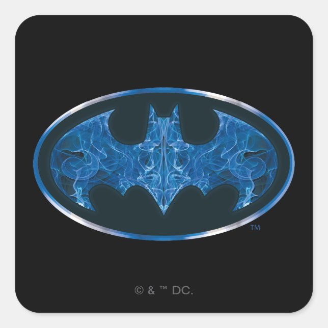 Blue Smoke Bat Symbol Square Sticker (Front)