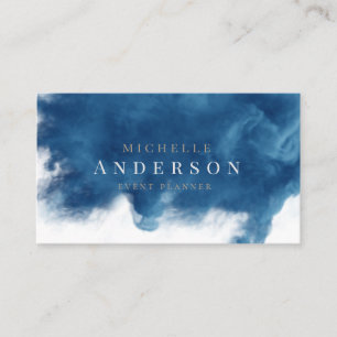 blue smoke effect Double Monogram Business Card