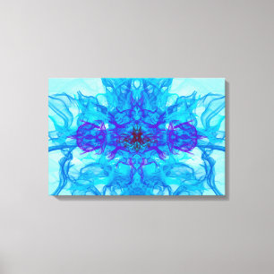 BLUE SMOKE - Fractal Art - Canvas Print